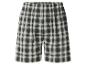 Geruite shorts in wit, zwart en groen met een elastische tailleband.