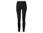 Zwarte legging met hoge taille en licht glanzende afwerking.
