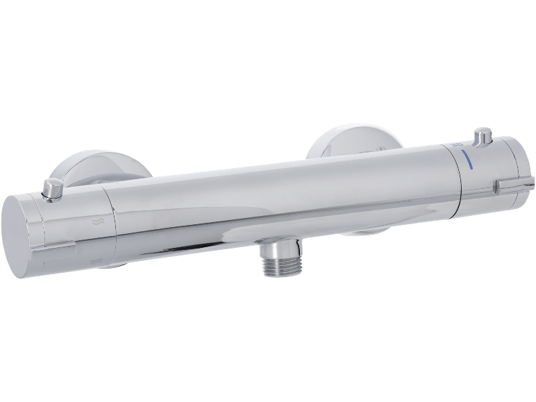 Verchroomde thermostatische douchekraan, wandmontage