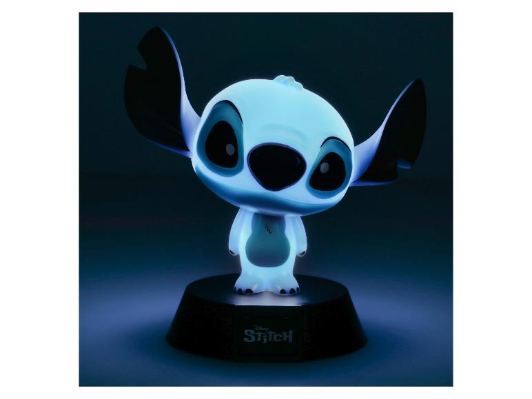 Lichtgevend Stitch nachtlampje op zwarte voet met Disney Stitch logo