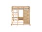 Houten indoor klimrek met ladder, touwnet, schommel en klimwand