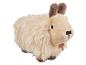 Geitenknuffel met lange vacht en bruine hoorns
