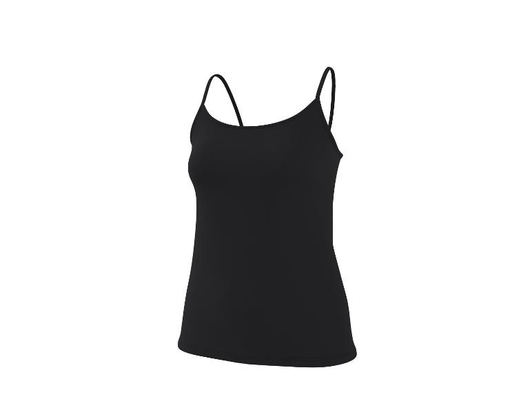 Zwarte dames top met spaghettibandjes.