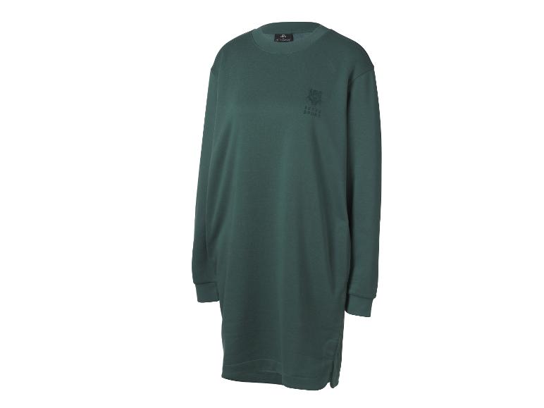 Groene Jette Sport sweaterjurk met lange mouwen en panterkop print.