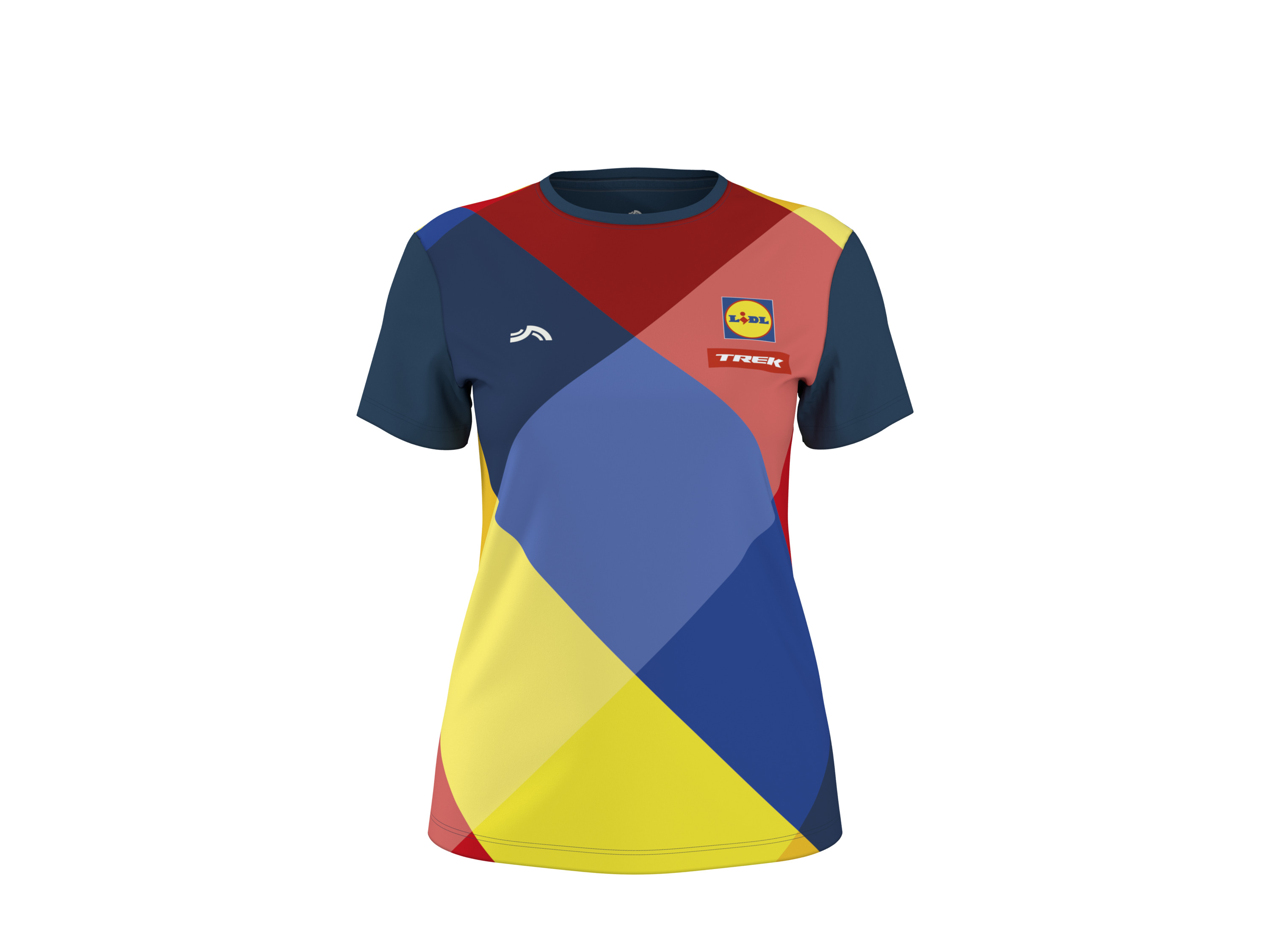 CRIVIT Dames sportshirt Lidl-Trek 2026 (geel/rood/navy, L (44/46))