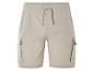 Beige cargoshorts met trekkoord.
