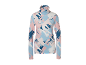 Coltrui met lange mouwen en abstracte penseelstreekprint in roze, blauw en wit.