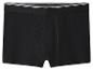 Zwarte herenboxershorts met een wit en zwart elastische tailleband.