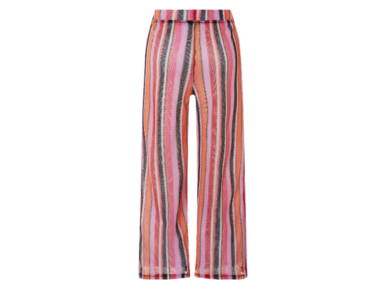 Multicolor gestreepte broek van lichte stof.