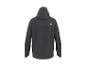 Donkergrijze hoodie met wafeltextuur, achterkant.