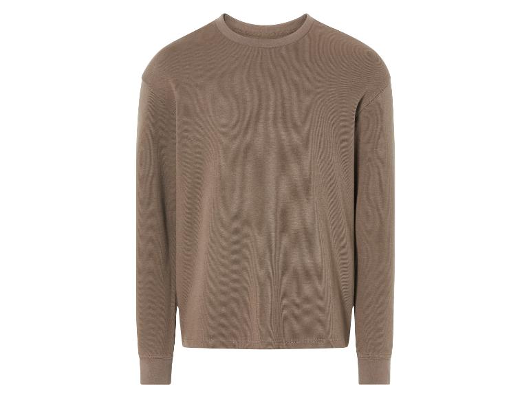 Een bruin longsleeve shirt met ronde hals.