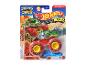 Hot Wheels Monster Trucks Ragesaur, een dinosaurus-thema monstertruck, in de verpakking.