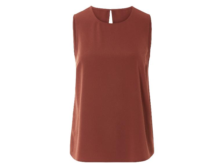 Bruinrode, elegante, mouwloze top.