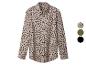Blouse met lange mouwen en luipaardprint, met drie kleuropties.