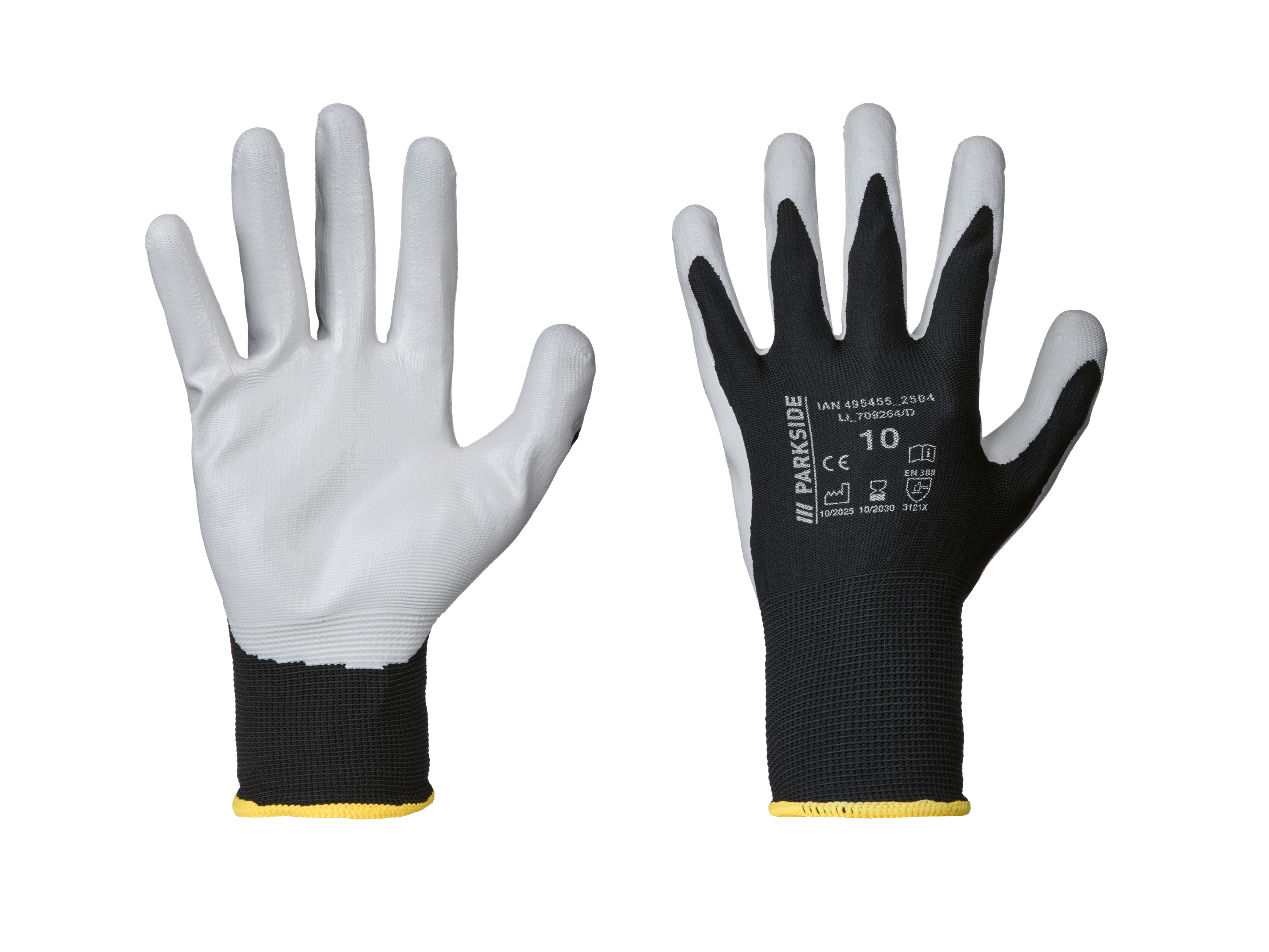 PARKSIDE 3 Paar werkhandschoenen (Nano Flex, 10)