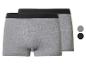 Grijze herenboxershorts met zwarte tailleband, tweepack.