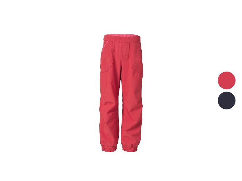 Rode kinder joggingbroek met elastische manchetten, met rode en marineblauwe kleurstaaltjes.