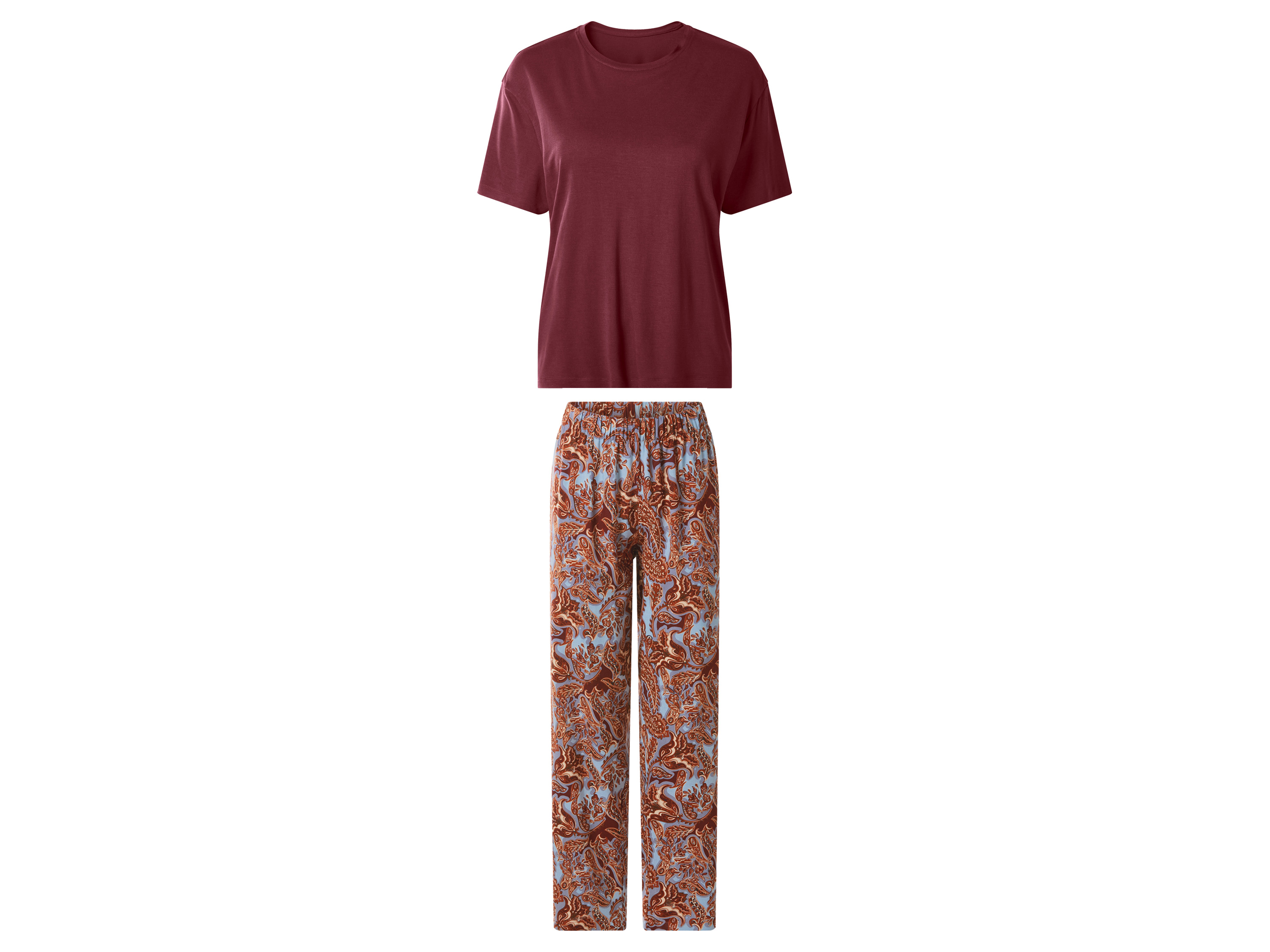 ESMARA Dames Pyjama (Bordeaux, M (40/42))
