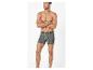 Gestreepte grijze boxershort voor heren met elastische tailleband