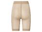 Dames huidkleurige mesh shorts met elastische tailleband en zomen.