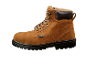 Bruine suède werkschoenen met een zwarte zool