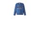 Blauwe sweater met 'NYC MY TEAM' opdruk op de borst