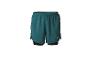 Petrolgroene sportshort met geïntegreerde zwarte binnenbroek