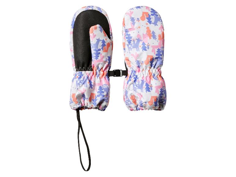 Kinderwinterwanten met dieren- en bomenpatroon.