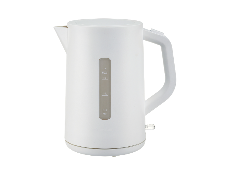 Een witte waterkoker van 1,7 liter.