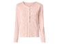Roze vest met lange mouwen, V-hals en knoopsluiting aan de voorkant