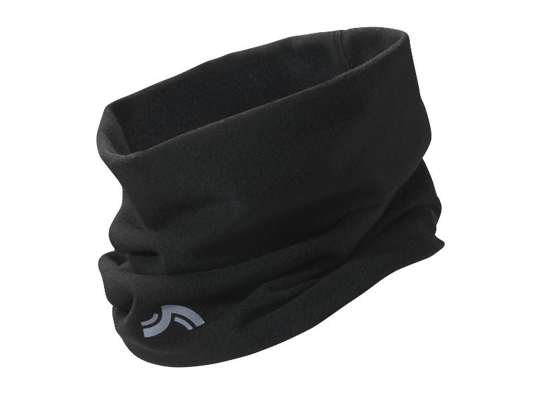 Zwarte fleece nekwarmer met reflecterend logo