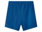 Blauwe katoenen kinderbroek met elastische tailleband.