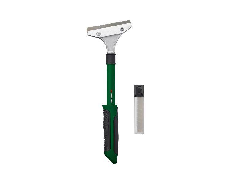 PARKSIDE schraper met groen handvat en extra mesjes.