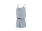 Lichtblauwe tweedelige pyjamaset met spaghettibandjes top en shorts.