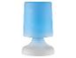 Draadloze oplaadbare LED-tafellamp met blauwe kap en witte voet