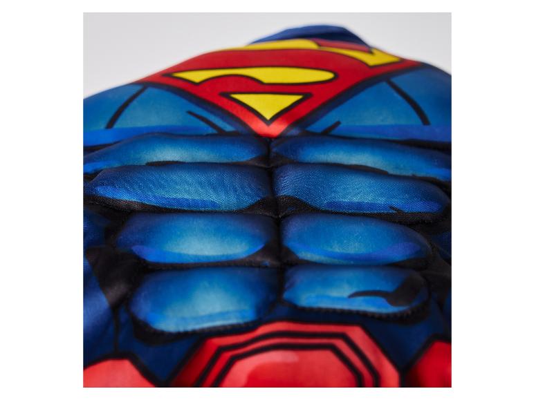 Superman kostuumtop met blauw en rood ontwerp en geel S-logo