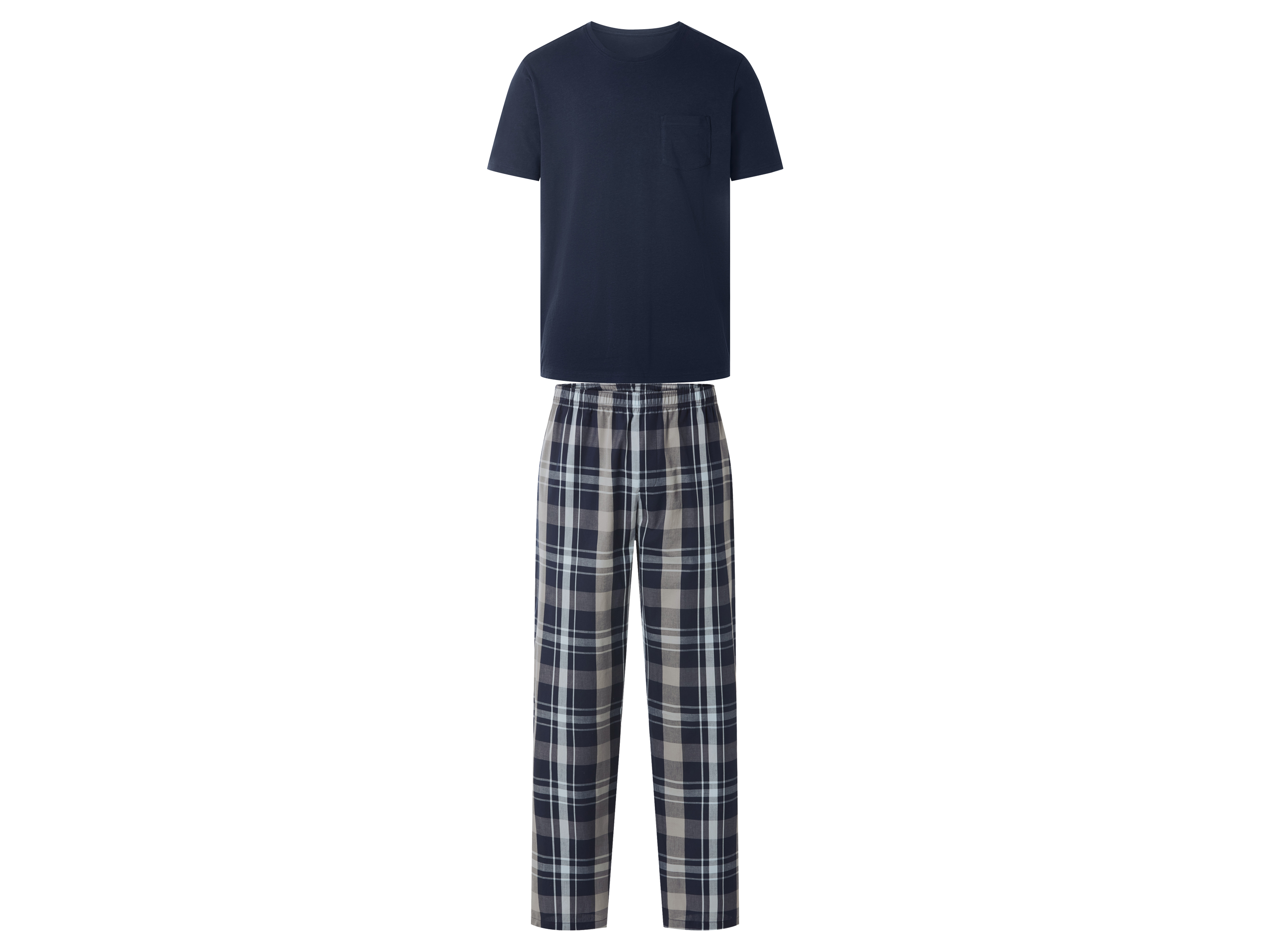 esmara Men Heren pyjama (marineblauw/geruit, S)