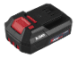 2.0Ah accu uit de X 20V Team-serie, zwart met rode accenten.