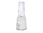 Witte persoonlijke blender met transparante beker en maatverdeling.