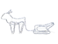 Kerstverlichting decoratie met rendier en slee