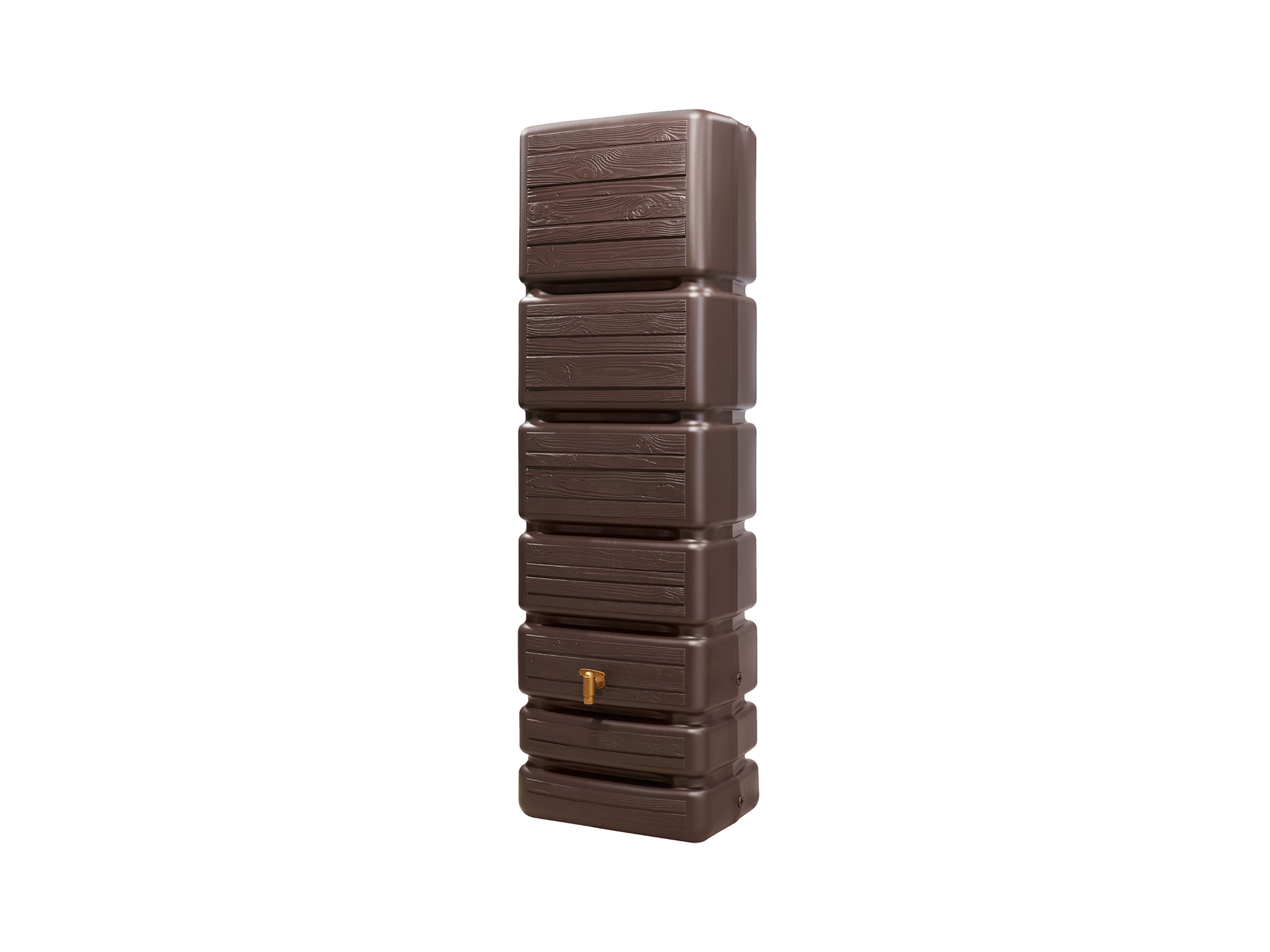 4RAIN Regenton Slim Wood Decor, 350 L (350 liter, Bruin)