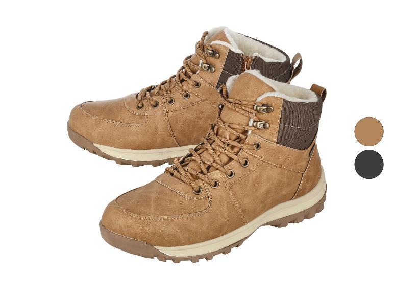 Bruine herenwandelschoenen met veters en voering van imitatiebont.