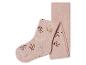 Roze panty met bloemenprint voor meisjes.