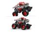 Twee LEGO Technic Monster Jam Thunderroarus monstertruckmodellen.