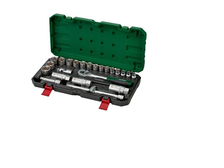 Parkside dopset in groene koffer.