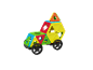 Speelgoedauto voor kinderen gebouwd van kleurrijke magnetische bouwstenen