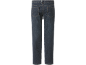 Donkerblauwe herenjeans, achterkant.