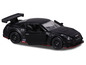 Zwarte Nissan GT-R raceauto met Motul en Rays-stickers.