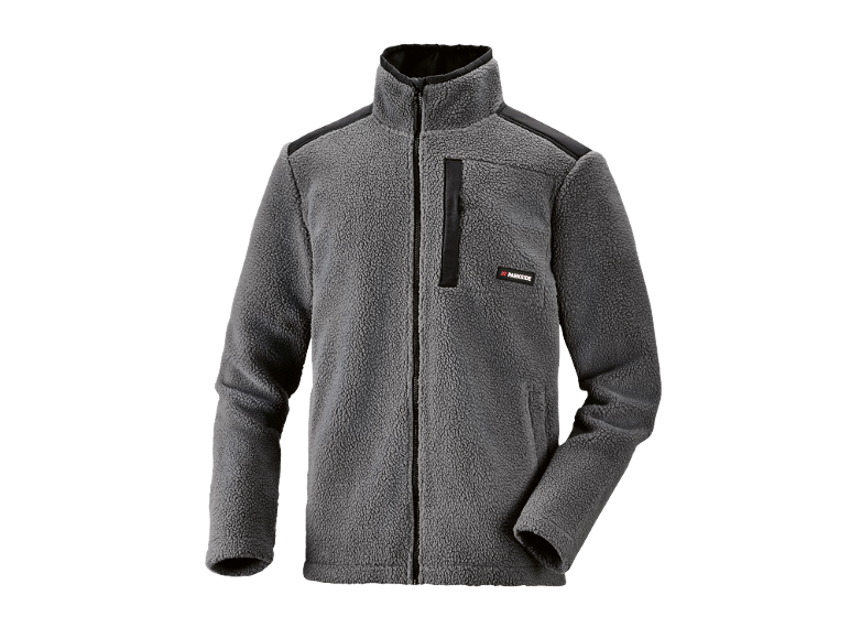 Grijs heren fleecevest met doorlopende ritssluiting