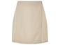 Een beige rok met wikkeldetail.